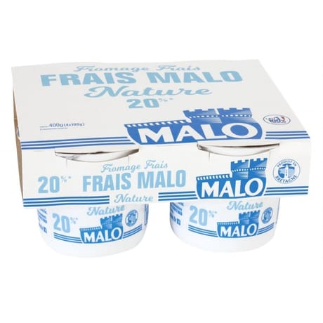 Malo fromage frais nature 20% MG 4 x 100g