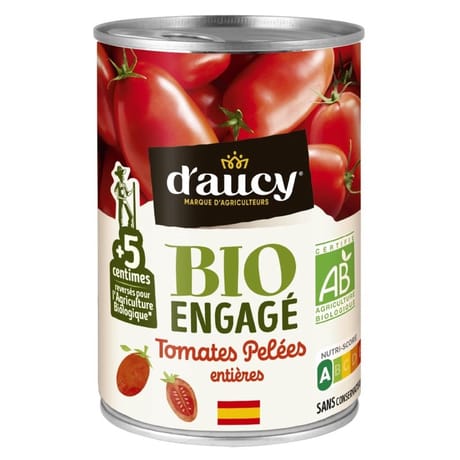 D'aucy tomates pelées bio 235g