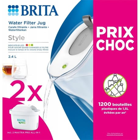 Brita carafe filtrante Style grise 2 mois Maxtra Pro- Aio 1051518