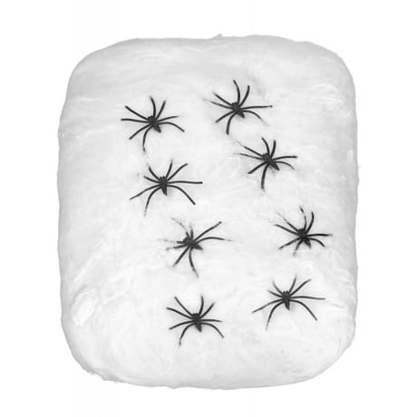 Toile d'araignée 80g et araignées noires x8