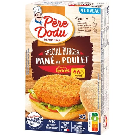 Père Dodu pané de poulet spécial burger épicé 180g
