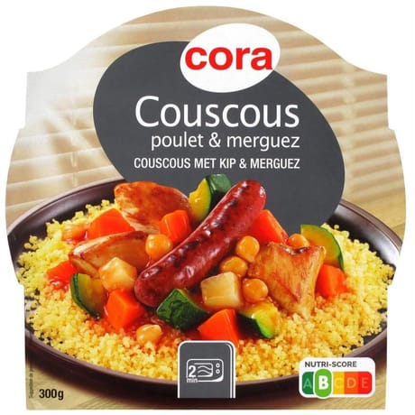 Cora couscous poulet merguez barquette micro-ondable 300g