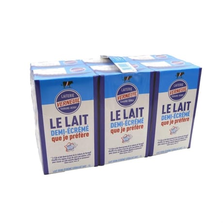 Lait demi-écrémé stérilisé UHT 6x1 l