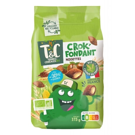 Terres et céréales crok fondant noisettes bio 375g