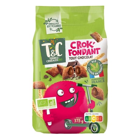 Terre et céréales céréales fourrées tout chocolat bio 375g