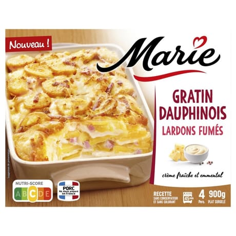 Marie gratin dauphinois aux lardons fumés 900g