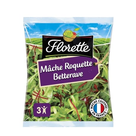 Florette salade trio mâche roquette betterave sachet 100g