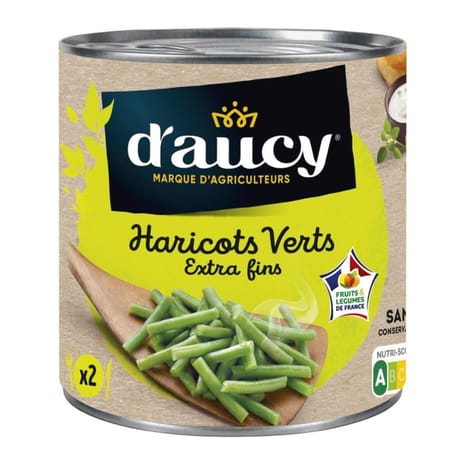 D'aucy haricots verts extra fins 1/2 PNE 220g