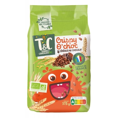 Terres et céréales crispy o'choc bio 375g