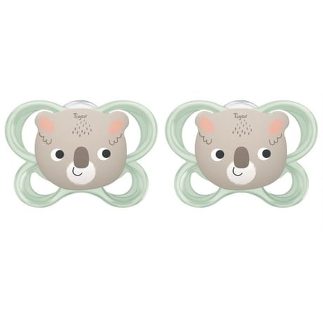 2 sucettes silicone taille 0-6 mois ourson chat Tigex
