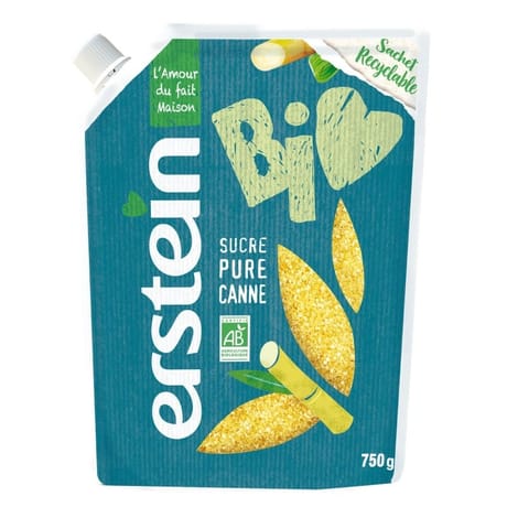 Erstein bio sucre en poudre pure canne doypack 750g