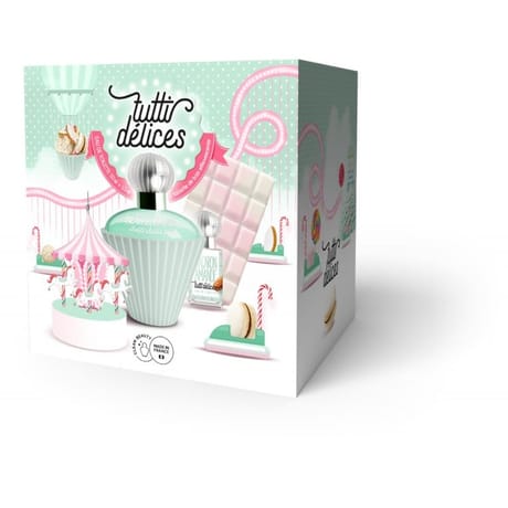 Coffret tutti délices macaron amande 3 pièces eau de toilette 50ml+15ml+tablette de bain