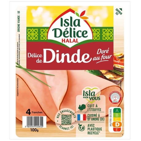Isla Delice delice de dinde au four 4 tranches 100g