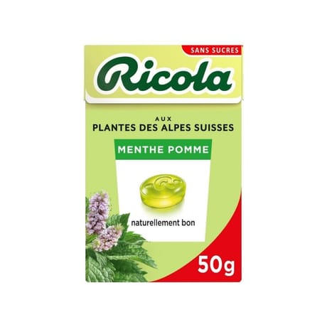 Ricola menthe pomme sans sucres édition limitée boîte de 50g