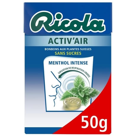 Ricola activ'air menthol intense boîte 50g