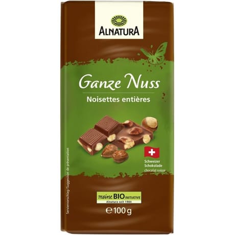 Alnatura chocolat au lait noisettes entières bio 100g