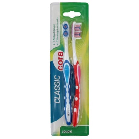 Cora brosse à dents classic x2 souple