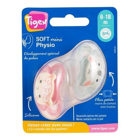 2 sucettes silicone taille 6-18 mois biche chat Tigex