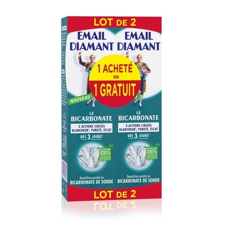 Email diamant dentifrice le bicarbonate lot de 2 x 75ml