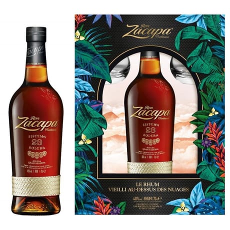 Zacapa 23 ans 40d 70cl 40% coffret 2 verres