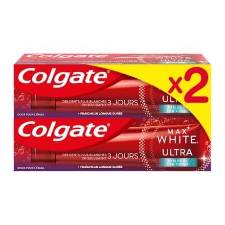 Colgate max white dentifrice ult perles de fraicheur 75 ml lot de 2