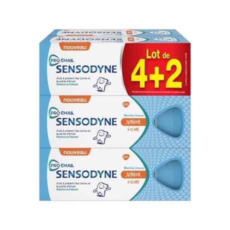Sensodyne dentifrice junior 6-12 ans 500ml lot de 42