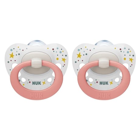 2 sucettes new classic silicone 0-6 mois fille Nuk