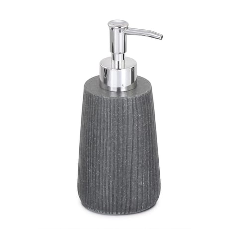 DISTRIBUTEUR SAVON POLYRESINE STRIEE GRIS CIMENT