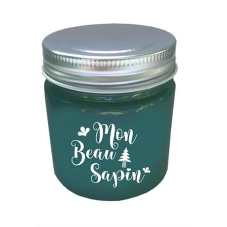 Verre bocal vert Mon Beau Sapin avec couvercle alu Sapin Majestueux