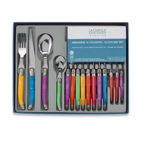 Ménagère 16 pièces laguiole multicolore