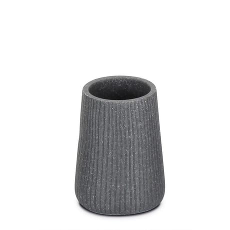 Gobelet polyresine striee gris ciment