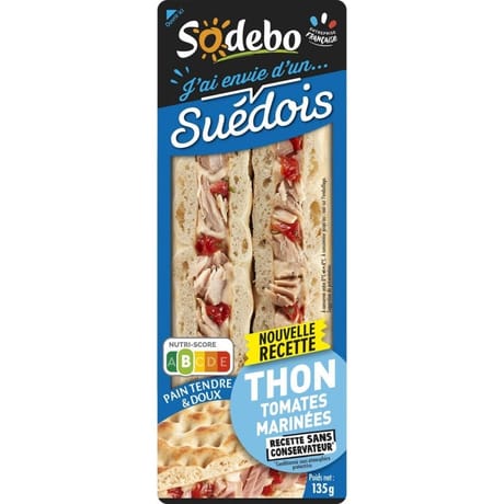 Sodebo sandwich suédois thon tomates 135g