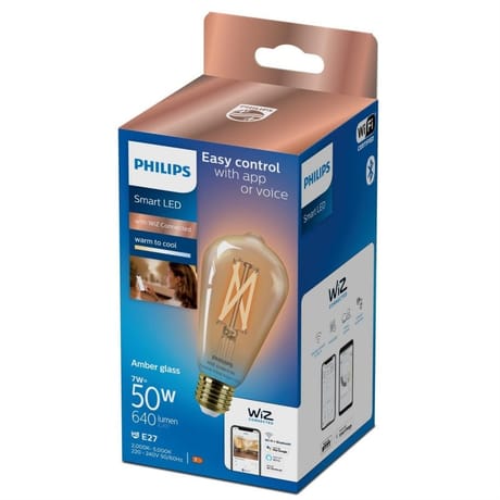 Philips  lampe wiz edison vintage nuances de  blanc 50w 55g
