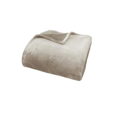 Plaid flanelle uni 125x150 beige