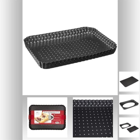 Moule à tarte rectangulaire fond amovible perforé