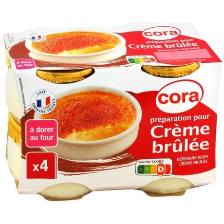Cora preparation pour crème brulée 4x100g