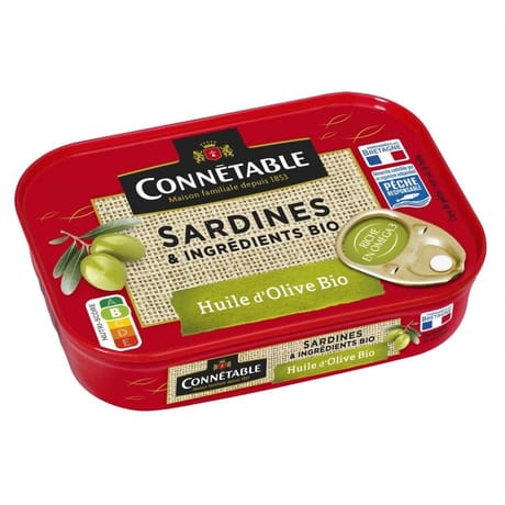 Connetable 1/5 sardines msc à l'huile d'olive vierge extra bio 135g