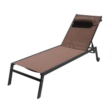 Bain de soleil acier toile ajouree coloris vert olive