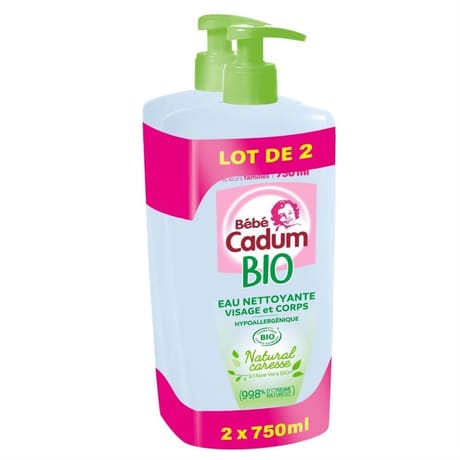 Cadum bebe cosmosorg eau bio 750ml lot de 2