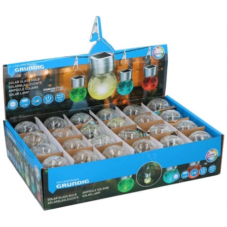 Suspension solaire  verre d6x10cm led blanc et couleurs changeantes