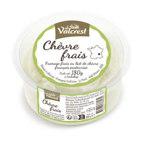 Chèvre frais Valcrest 180g - Lait de chèvre pasteurisé