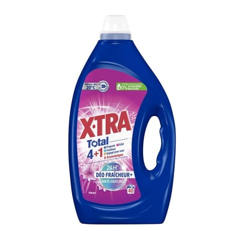 Xtra total déo fraîcheur+ fleuri 40 lavages 1.8l