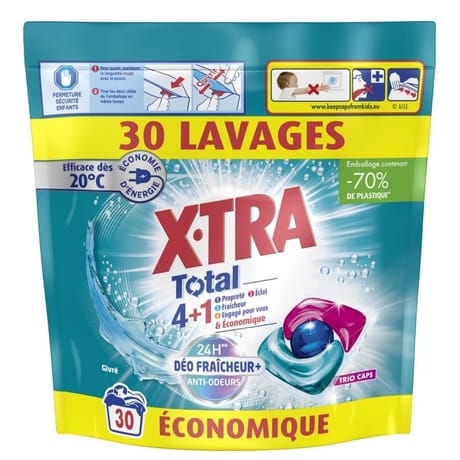 Xtra total 4+1 déo fraîcheur + givré trio caps x30