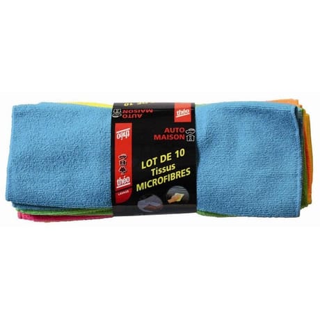 Theo lot de 10 chiffons microfibre 35x35cm