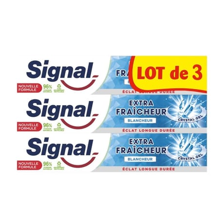 Signal dentifrice extra fraîcheur blancheur lot de 3 x 75 ml