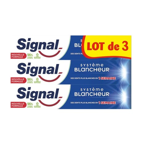 Signal dentifrice système blancheur 1 semaine lot de 3 x 75 ml