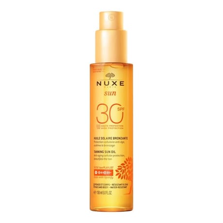 Nuxe sun huile bronzante haute protection spf30 visage et corps 150ml