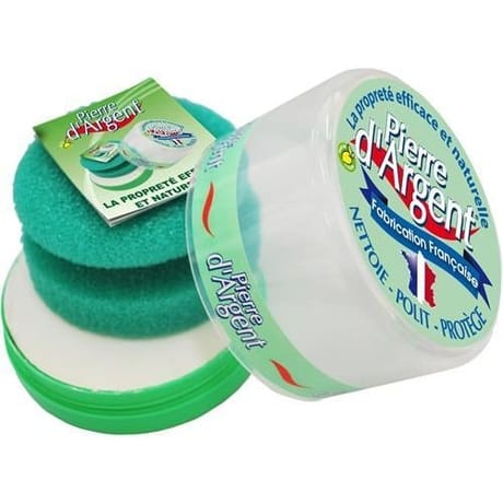 Lisere vert pierre d'argent naturelle avec éponge 200 g