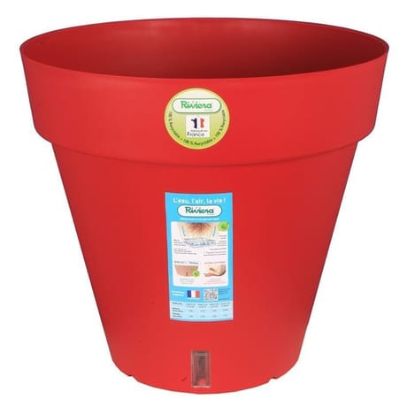 Riviera loft rond 20 rouge avec réserve d'eau