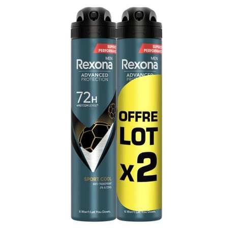 Rexona men deodorant homme spray anti transpirant 72h sport cool 2x200ml